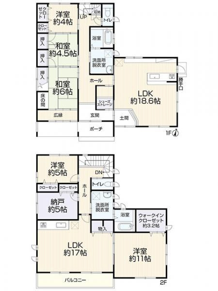 清須市春日上須ケ田　二世帯住宅【間取り】