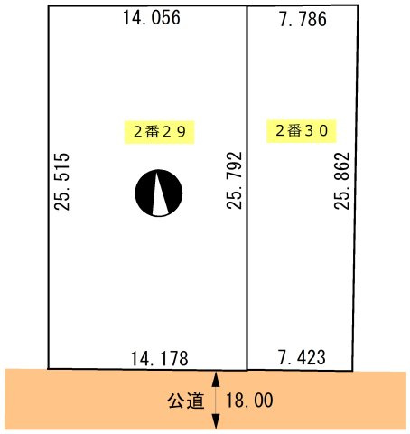 白糠郡白糠町東二条南2丁目29，30売地【間取り】