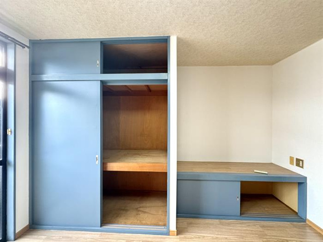 押入タイプの収納で収納力があります！足元にもあるのが良い！