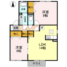 羽生市大字藤井上組のアパート【間取り】