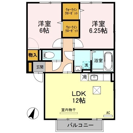 羽生市南３丁目のアパート【間取り】
