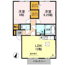 羽生市南３丁目のアパート【間取り】