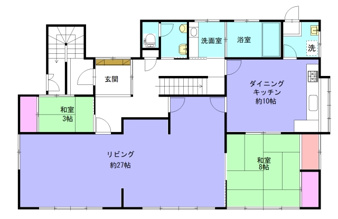 足柄下郡湯河原町宮上の中古一戸建【間取り】１階間取り