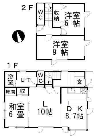 厚岸町門静2丁目売家【間取り】
