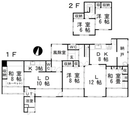 【商談中】白糠郡白糠町庶路2丁目3-3.4売家【間取り】二世帯の暮らしを支える、庶路の快適空間◎
