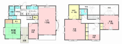 土浦市虫掛【間取り】独立キッチン、家事動線を考えた間取りです