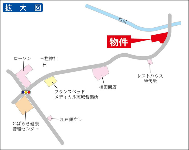 川沿いの閑静な場所です