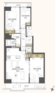 3LDK、価格2990万円、専有面積79.79m2、バルコニー面積13.48m2