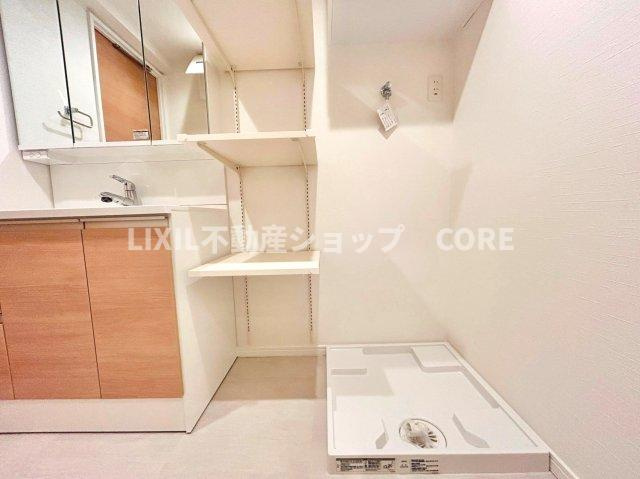 南林間ハイライズ収納もあり、スッキリと見映えの良い空間に拵えました。時間に余裕とゆとりを持たせます。