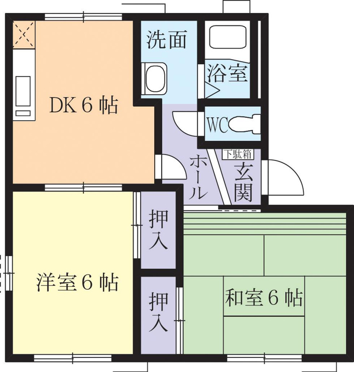 バス・トイレ別の広々２ＤＫです！