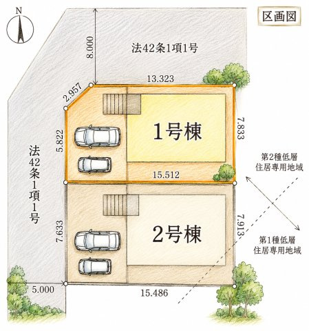 リーブルガーデン鹿児島市西伊敷１号棟【区画図】