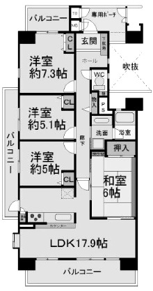 ランディア桃花台3番館【間取り】