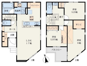 横浜市鶴見区馬場１丁目の新築一戸建【間取り】