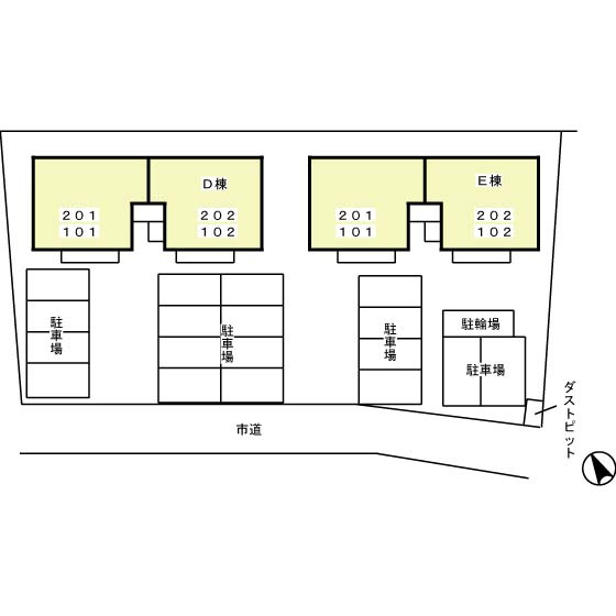 メゾングレース Ｄ・Ｅ【区画図】