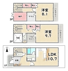 中京区西ノ京南大炊御門町【間取り】