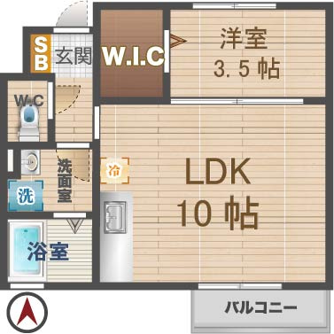 築浅人気の1ＬＤＫ！ラディア！の画像