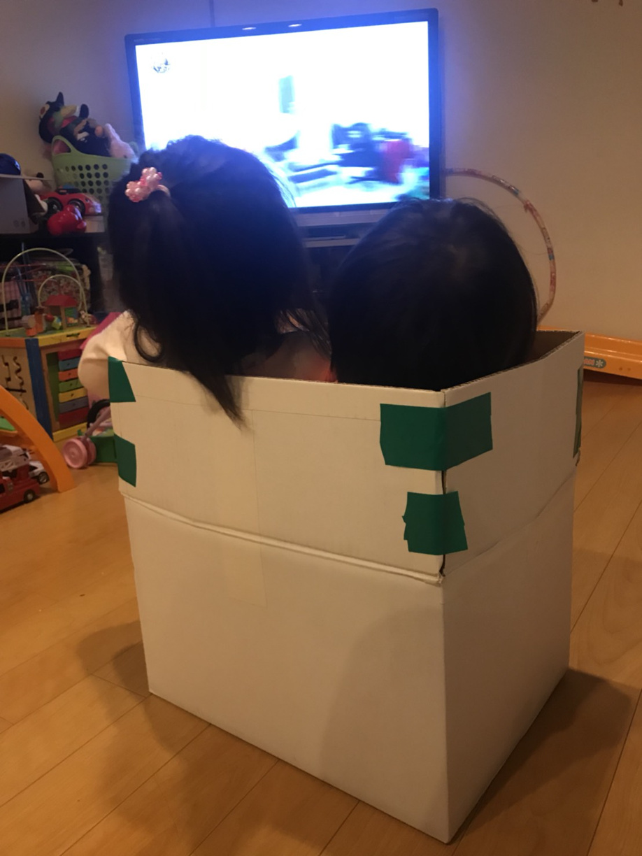 子供達in段ボール♥狭いところが好きですよね＾＾の画像