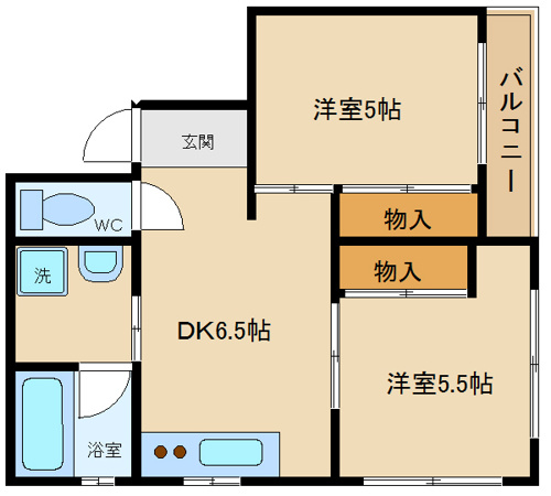 ペットＯＫ　オール洋室２ＤＫ　レア物！！の画像