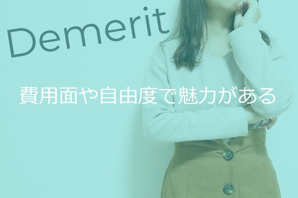 費用面や自由度で魅力がある