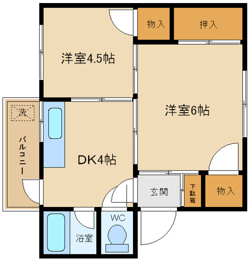 中央区玉造２ＤＫのレア物件の画像