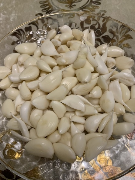 日高市　ガーリックオイルの過程の画像