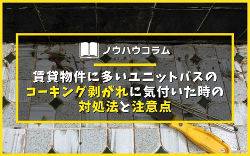 賃貸物件のユニットバスのコーキングの剥がれに気付いた時の対処法と注意点 蒲田 大田区エリアの不動産は株式会社kenty不動産蒲田本店にお任せ