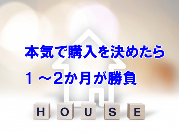 本気で購入を決めたら1～２か月が勝負の画像
