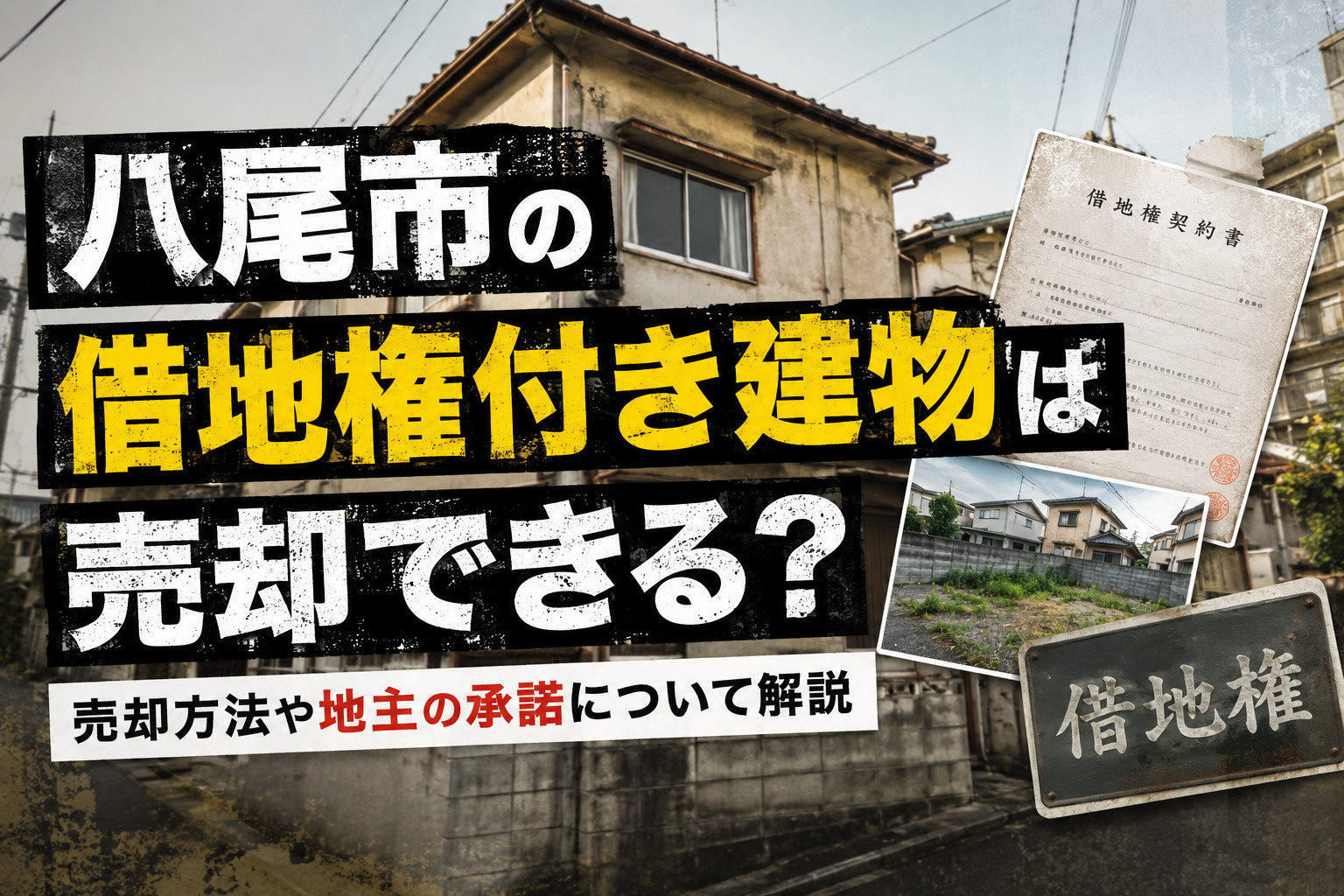 八尾市の借地権付き建物は売却できる？売却方法や地主の承諾につ...の画像