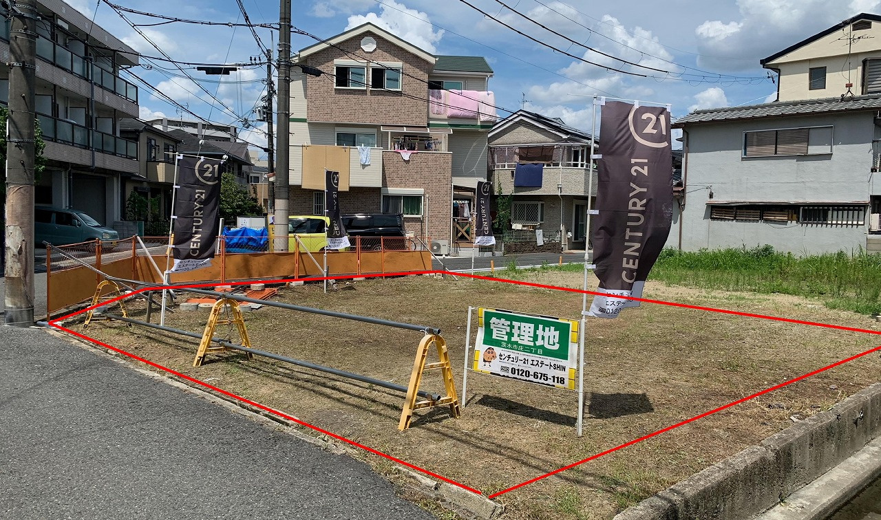 ■建築条件なし土地■茨木市庄二丁目■角地■土地面積約32.7...の画像