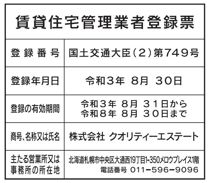 賃貸不動産管理業者登録の画像