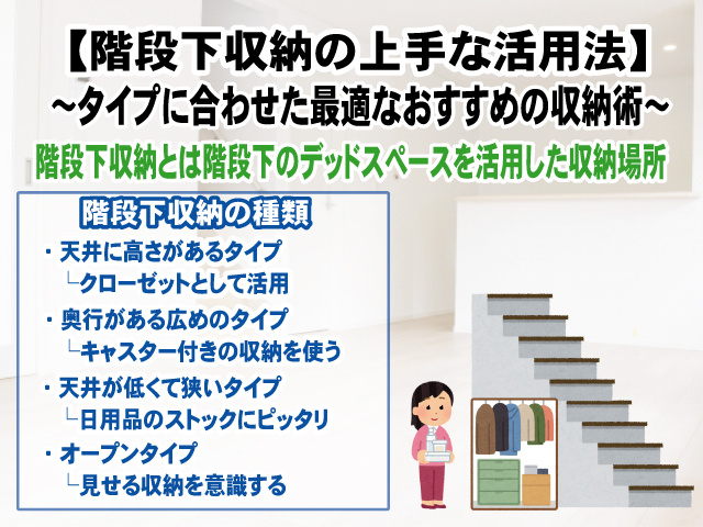 【階段下収納の上手な活用法】タイプに合わせて最適なおすすめの収納術を紹介！の画像