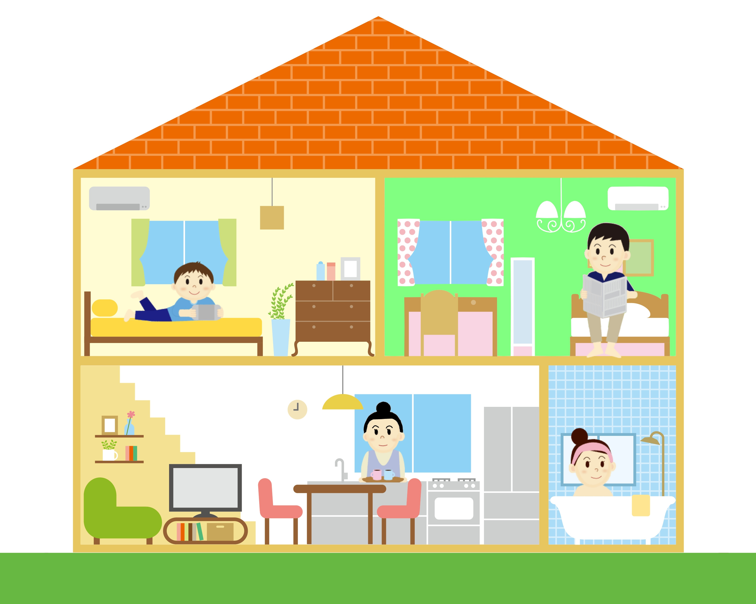 狭くても全部屋が暖かい家と、広いけど全部屋が寒い家、どっちの...の画像
