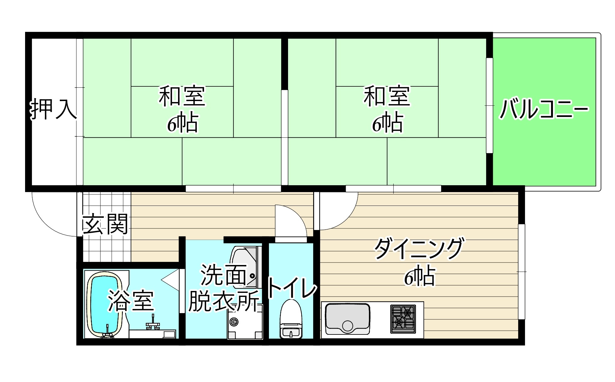 2LDKから1LDKに間取り変更リフォーム物件の画像