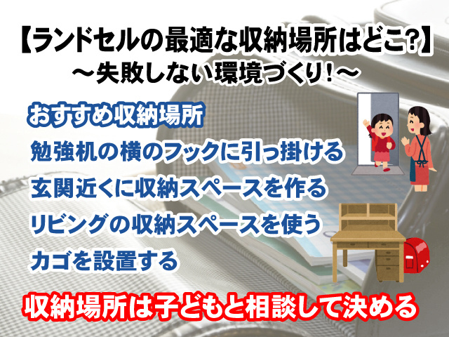 【ランドセルの最適な収納場所はどこ？】失敗しない環境づくり！の画像