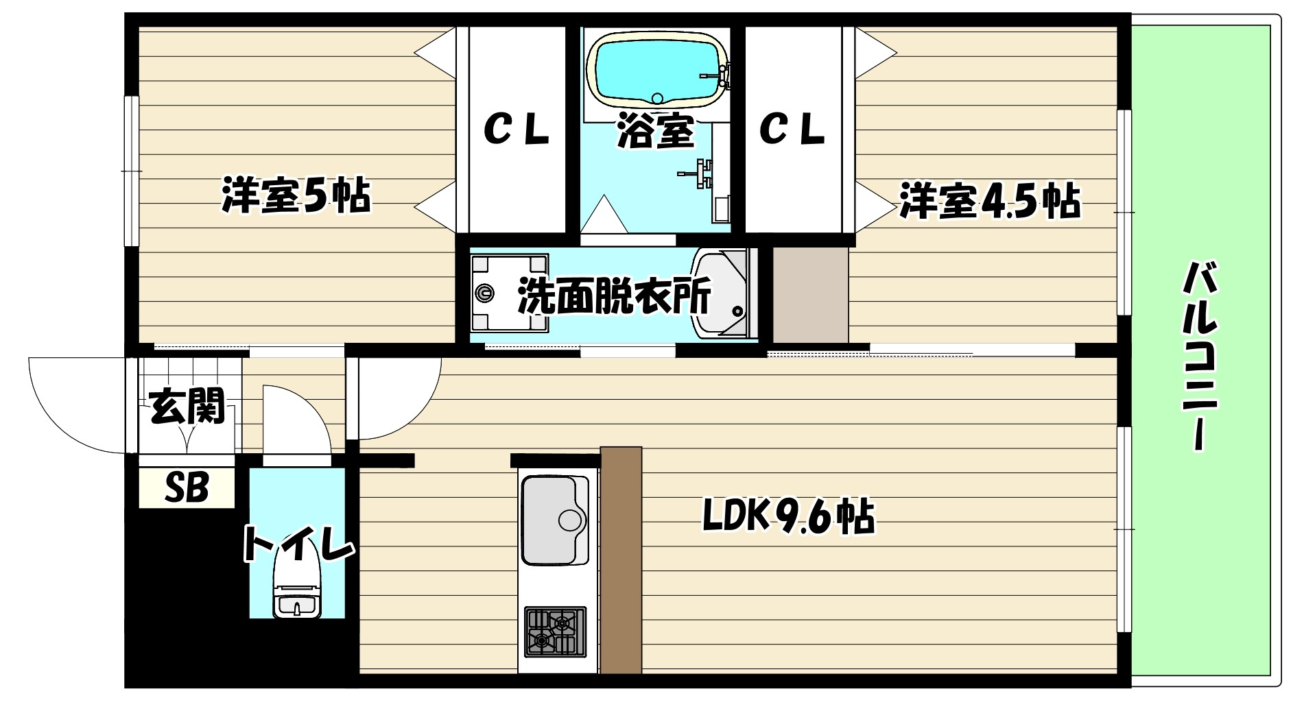ルームシェア可能お友達同士でいかがですか？　エステムコート新...の画像