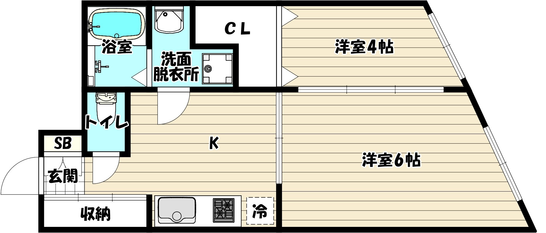 新大阪駅徒歩５分　2Kで共益費込み63000円♪♪新大阪ステ...の画像