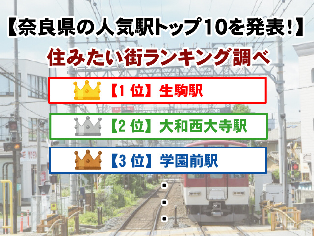 奈良県の人気駅トップ10を発表！住みやすさや特徴などご紹介の画像