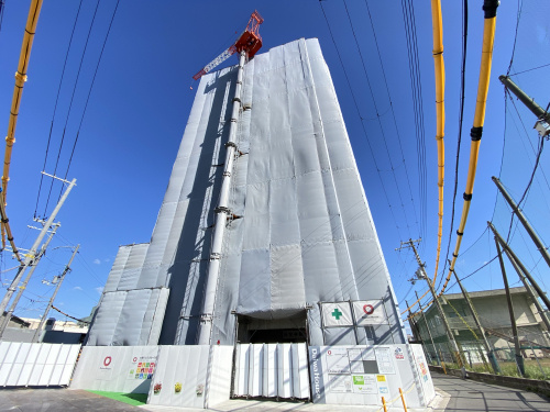 堺市西区（東湊）にファミリー賃貸マンション建築中の画像