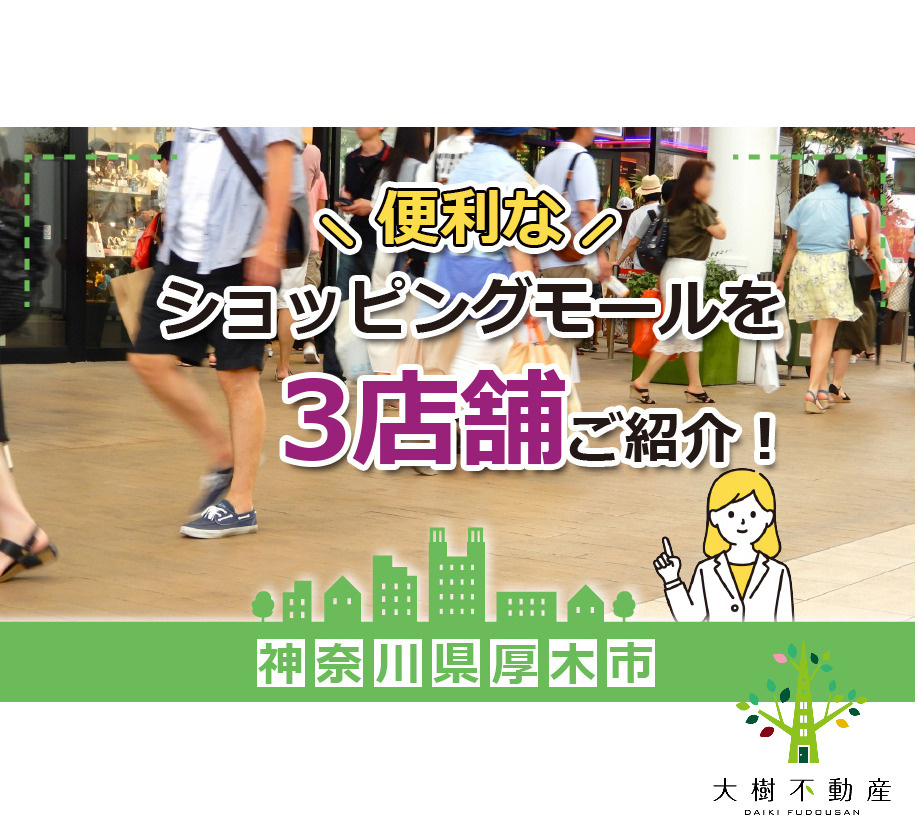 神奈川県厚木市にある便利なショッピングモールを3店舗ご紹介！...の画像