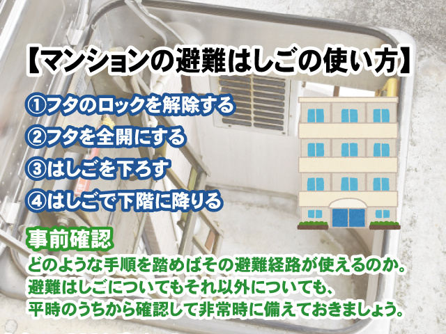 【マンションの避難はしごの使い方】非常時にどうやって使うの？の画像