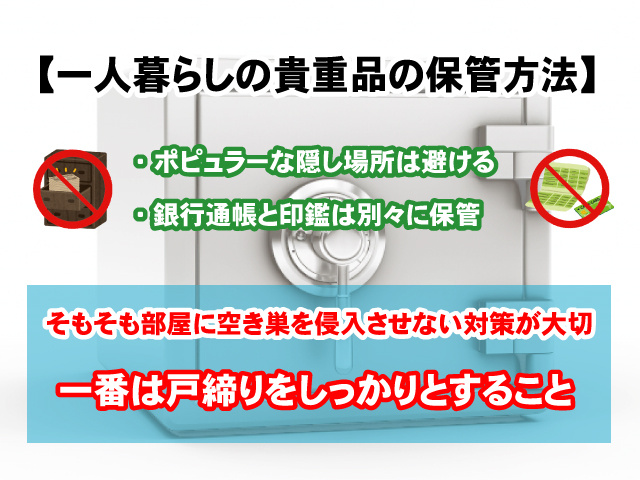 【貴重品の保管方法】一人暮らしの防犯対策の画像