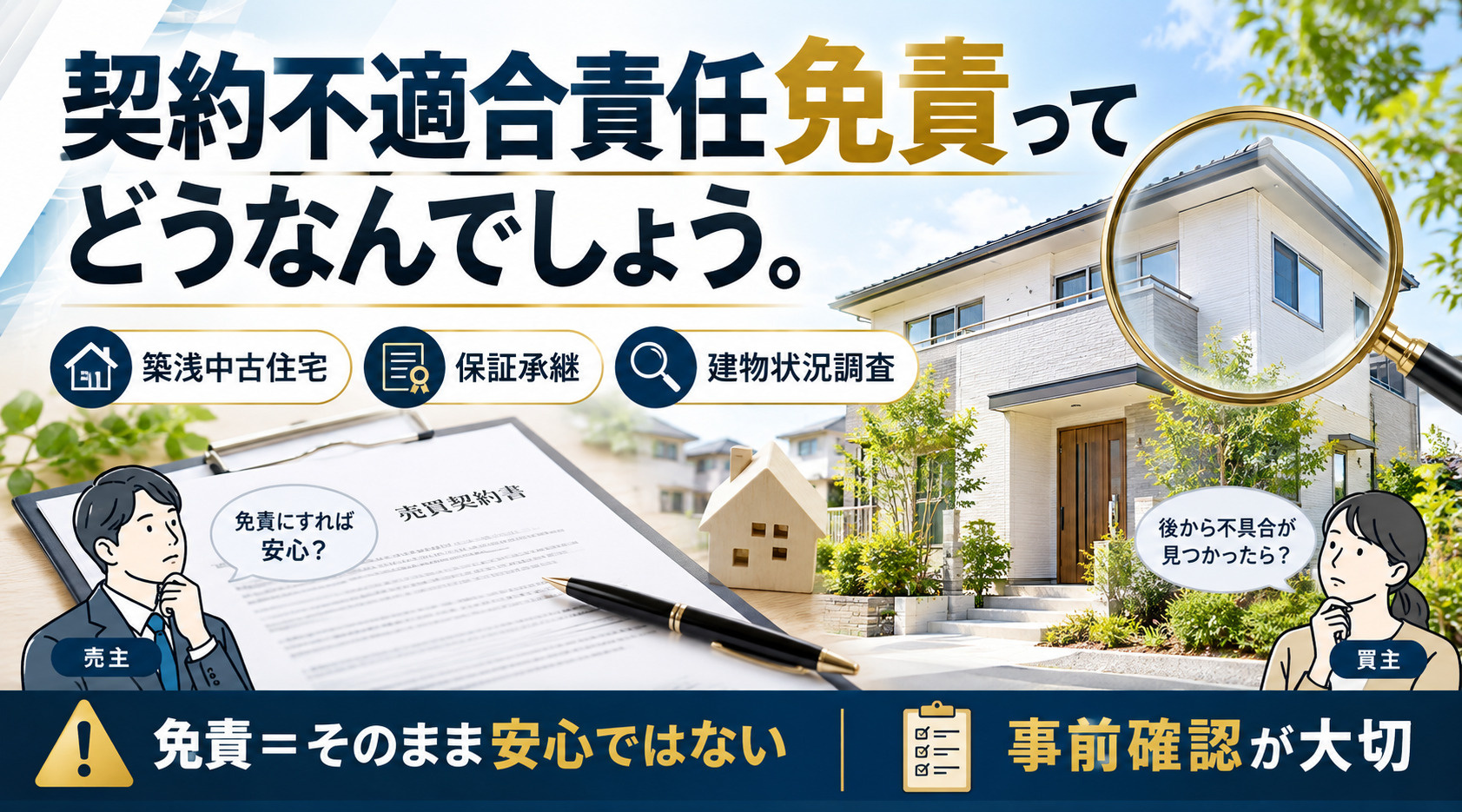 築浅の一戸建てなのに契約不適合責任免責ってどうなんでしょう。...の画像