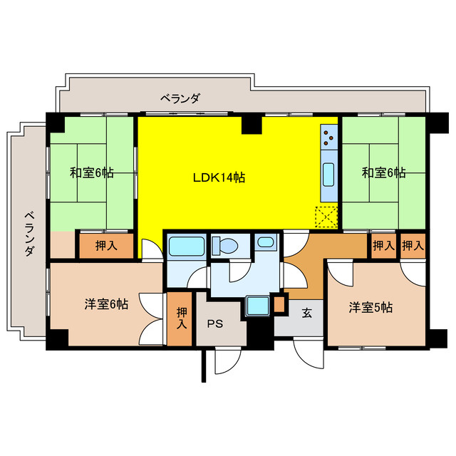 松山市南町一丁目にある分譲マンション（４ＬＤＫ）の物件情報で...の画像