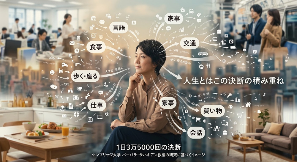 「人は一日3万5000回の決断をする!!判断能力の低下から不動産取引のカウントダウン!!」の画像