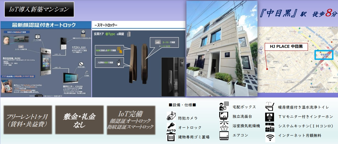 ☆☆中目黒・恵比寿に上京する方必見　家具家電付き新築マンショ...の画像