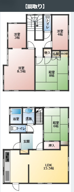 3LDK＋2S(納戸)の画像