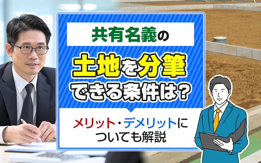 共有名義の土地を分筆できる条件は？メリット・デメリットについ...の画像