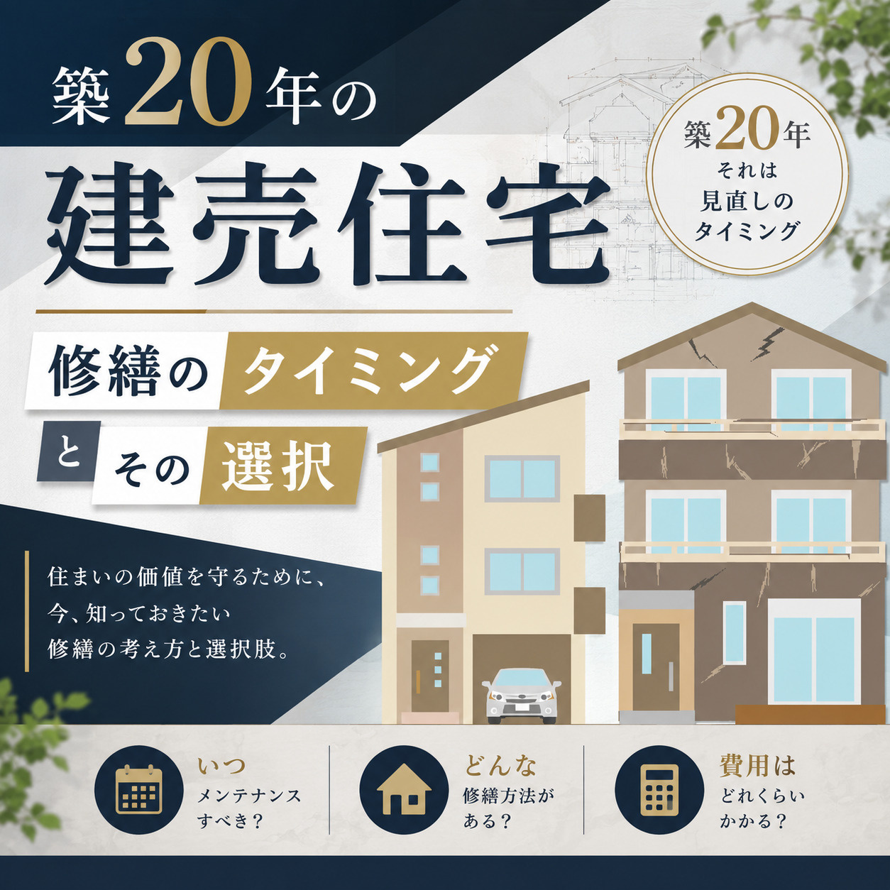 築20年の建売住宅、修繕のタイミングとその選択の画像