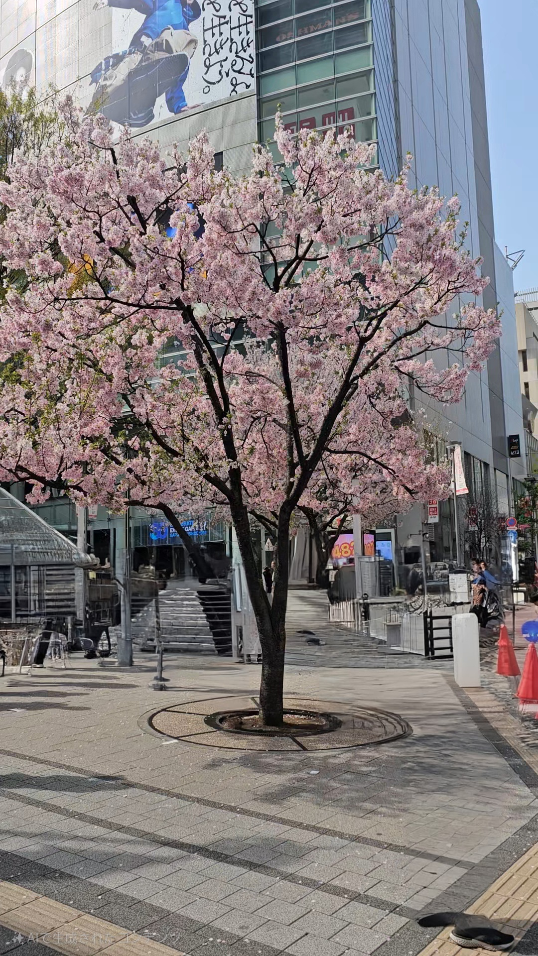儚さの美しさ：雨に散る桜の画像