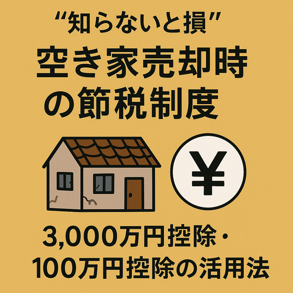 【第3回】“知らないと損”空き家売却時の節税制度｜3,000...の画像